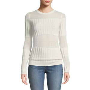NEW J BRAND ANDREA RIBBED METALLIC CREWNECK SWEATER SZ S